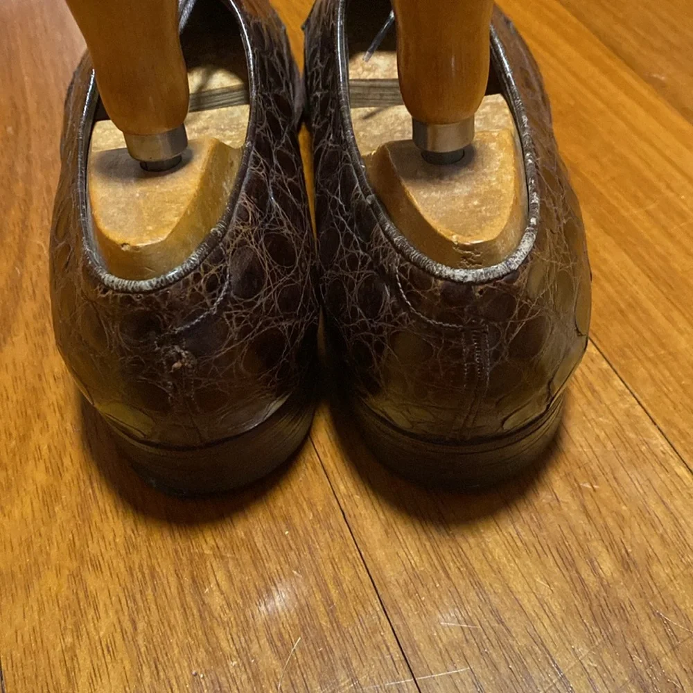 Vintage French shiner mens alligator shoes - Picture 2 of 12